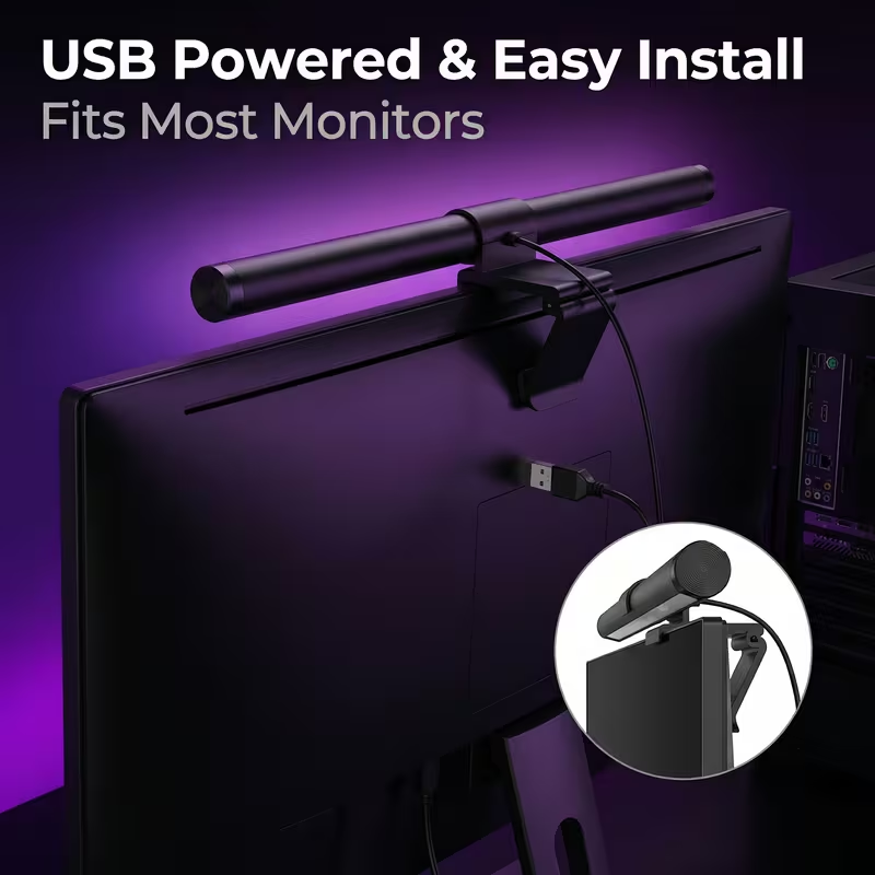 Desk Setup Modern - Lampu LED untuk Monitor dengan Remote