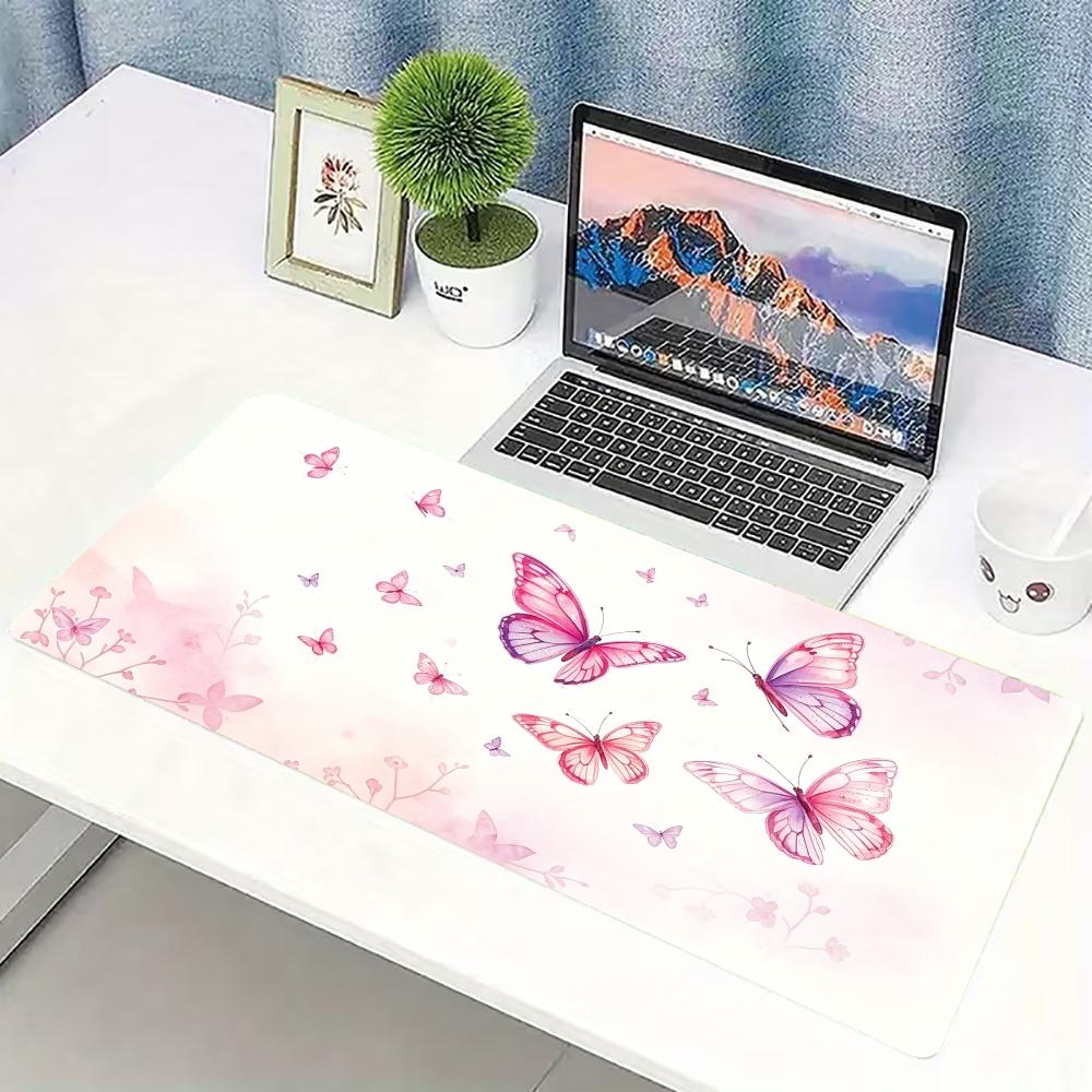 Desk Setup Keyboard - Alas Mouse Gaming Besar Motif Kupu-Kupu