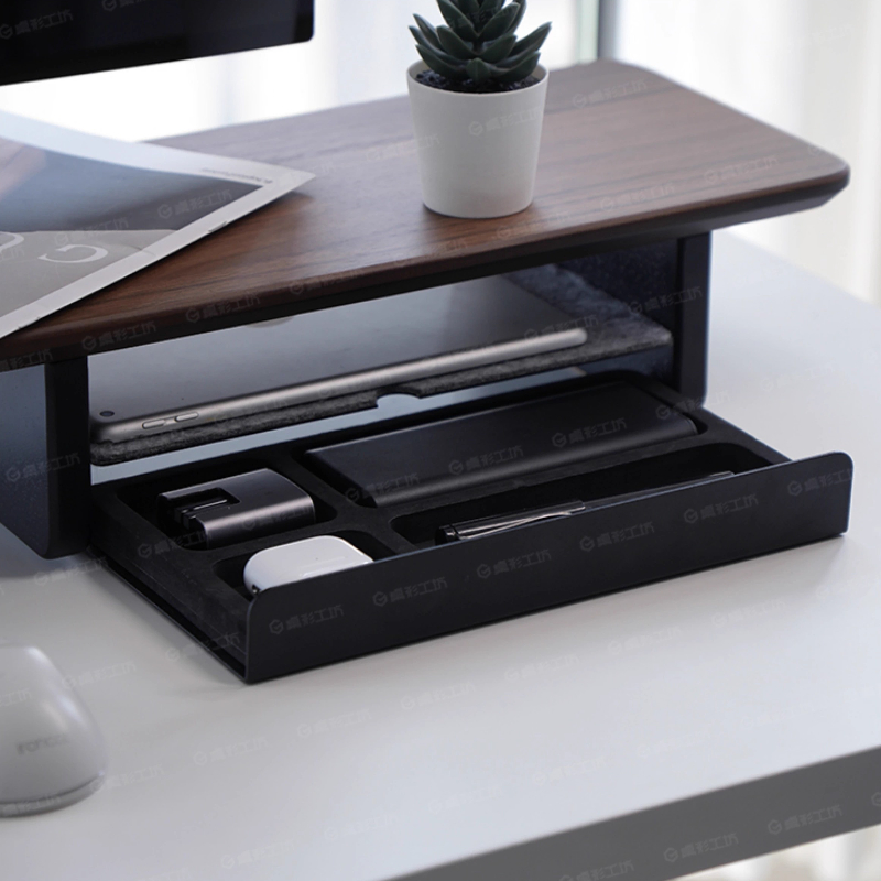 Desk Setup Ergonomics - Rak Monitor dengan Laci Penyimpanan, Organizer