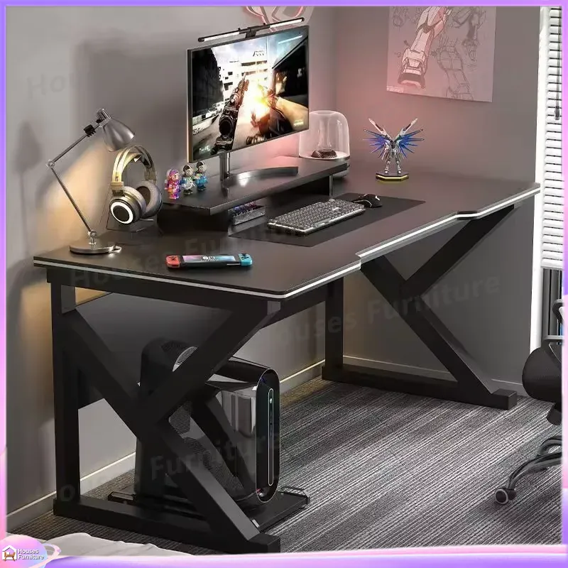 Desk Setup Ergonomics - Meja Gaming Cafe Metal Hitam MDF