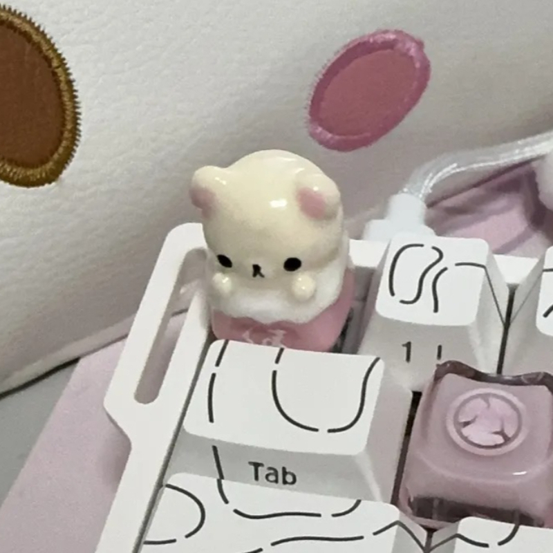 Desk Setup Keyboard - Keycap Rilakkuma Kawaii, Keycap Anime Artisan