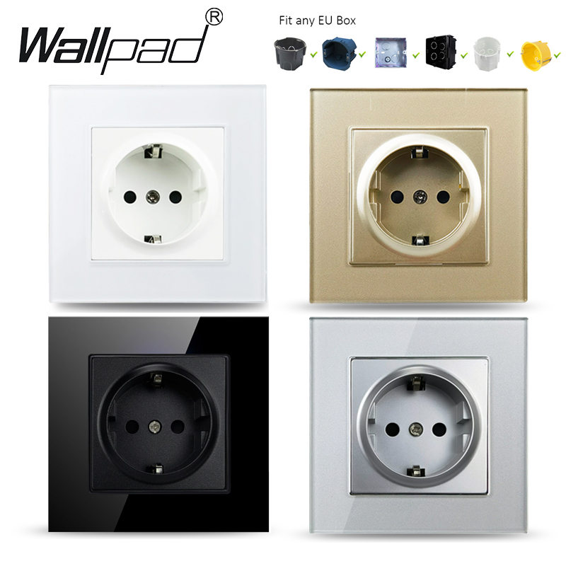 Power Strip Flat - Wallpad 16A soket EU Panel kaca