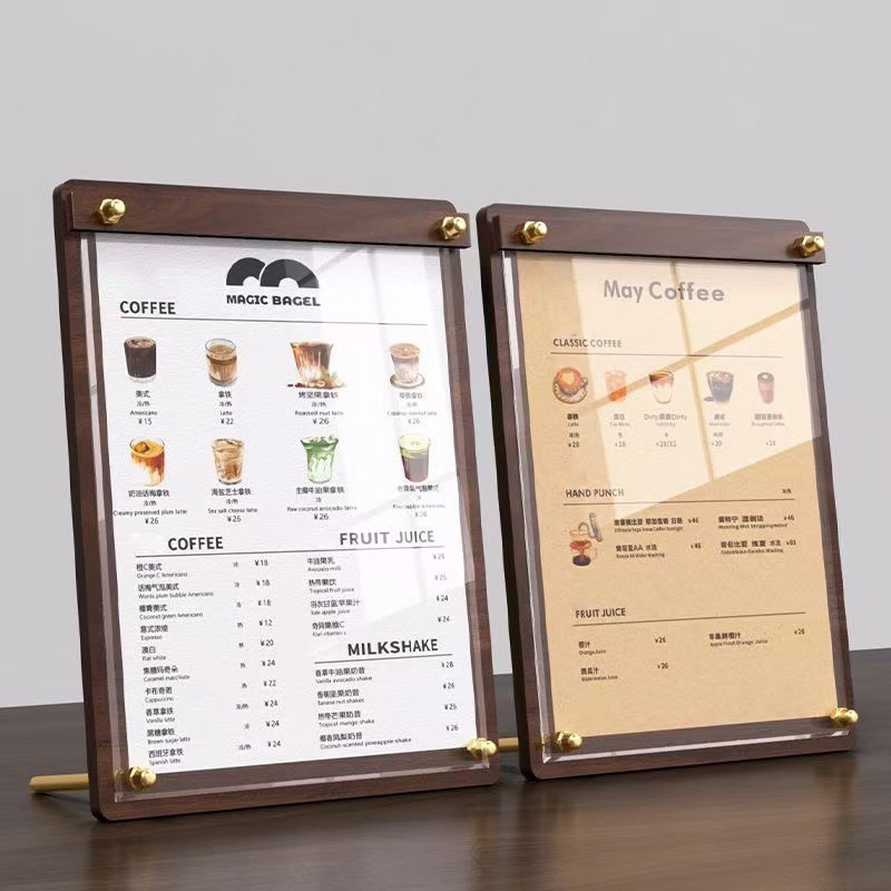 Desk Setup Modern - Stand Display Daftar Harga Menu Akrilik