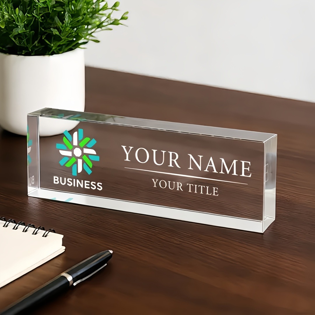 Desk Setup Modern - Papan Nama Meja Akrilik 2D Datar