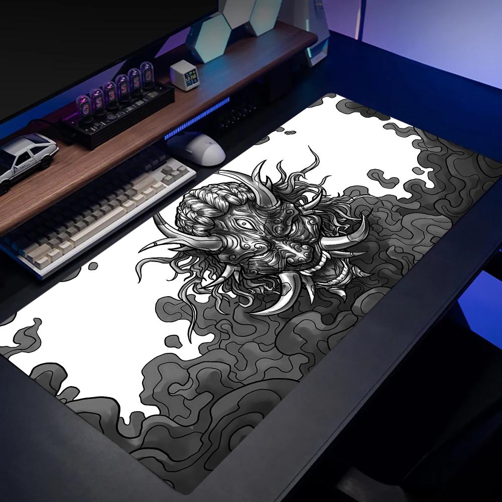 Desk Setup Keyboard - Oni Hannya Mouse Pad Set Besar