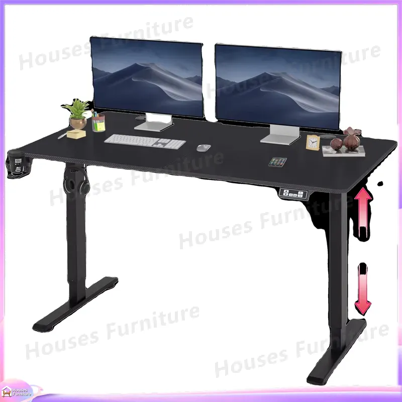 Desk Setup Ergonomics - Meja Komputer Gaming Besar dengan Lampu