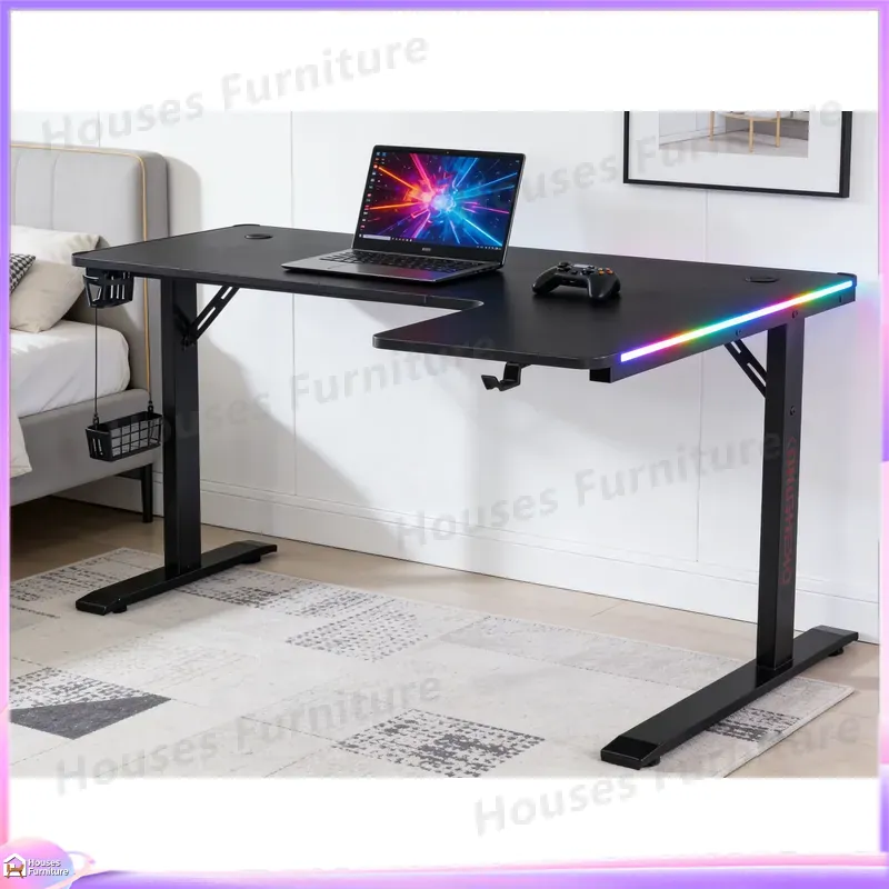 Desk Setup Ergonomics - Meja Gaming Besar 160cm dengan Lampu