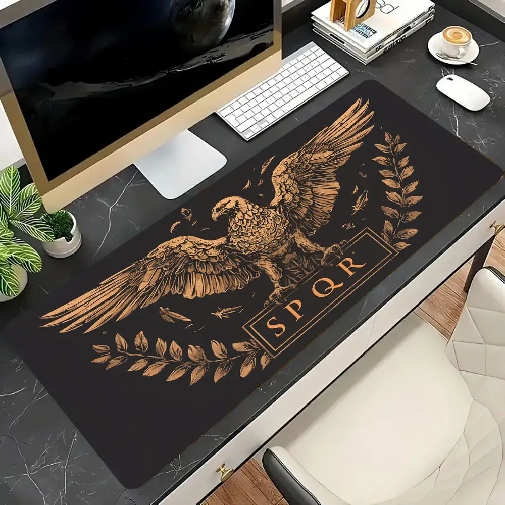 Desk Room Setup - Alas Meja Coklat Keemasan Hitam, Aksesoris