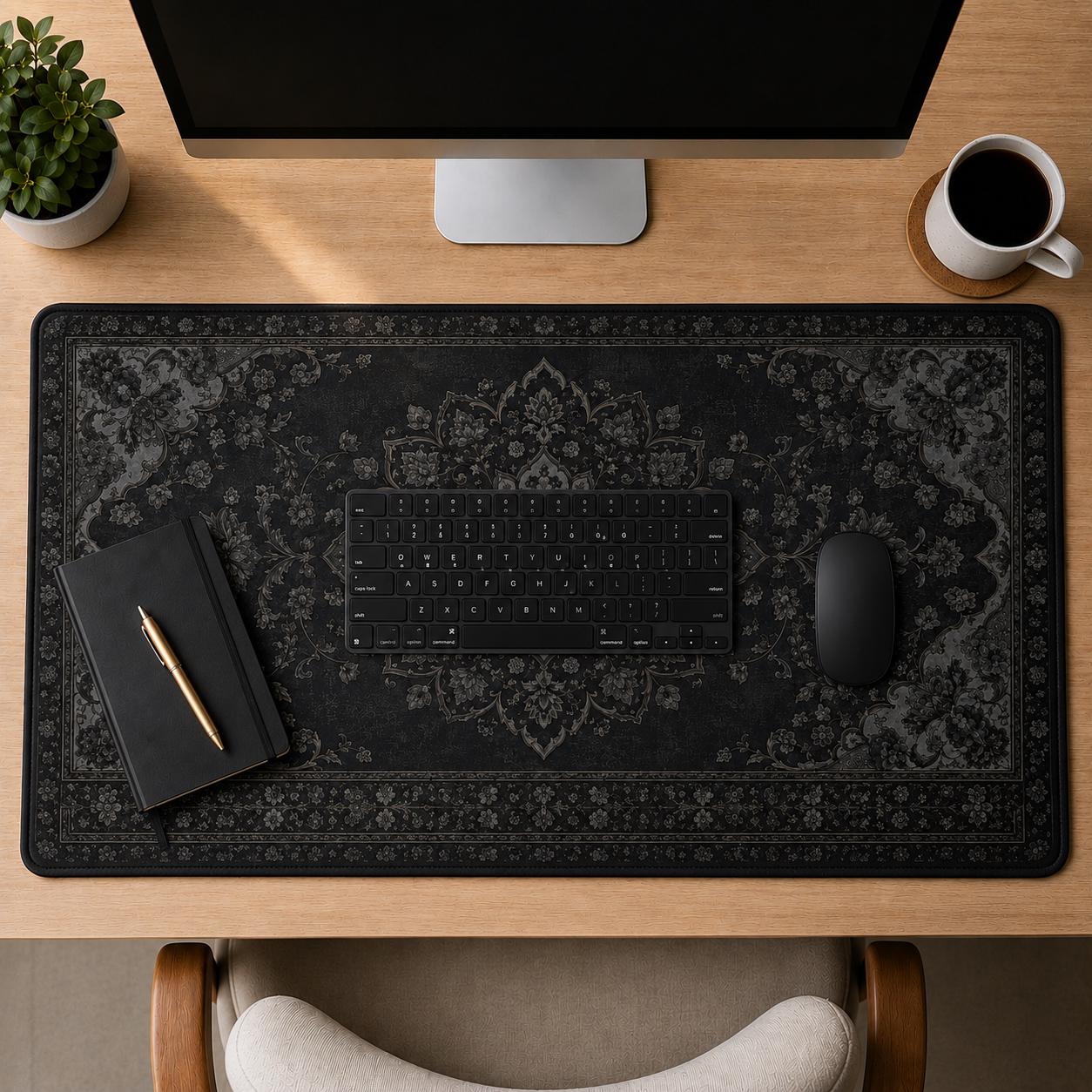 Alas Meja Karpet Hitam, Alas M - Desk Setup Dark ulasan dan harga