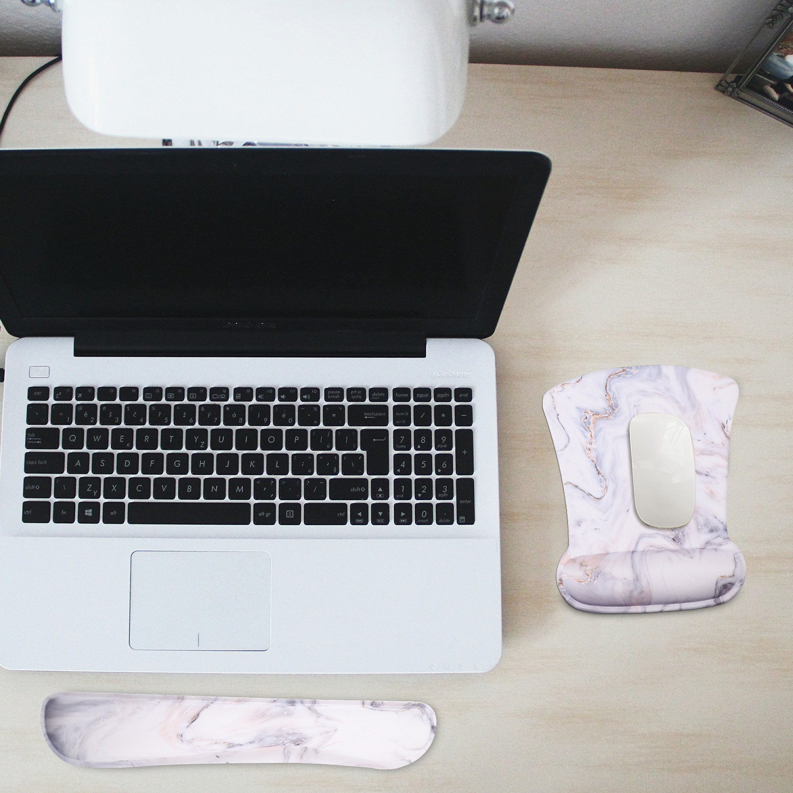 1 Set Alas Mouse dan Penyangga - Ergonomic Desk Setup Keyboard ulasan dan harga
