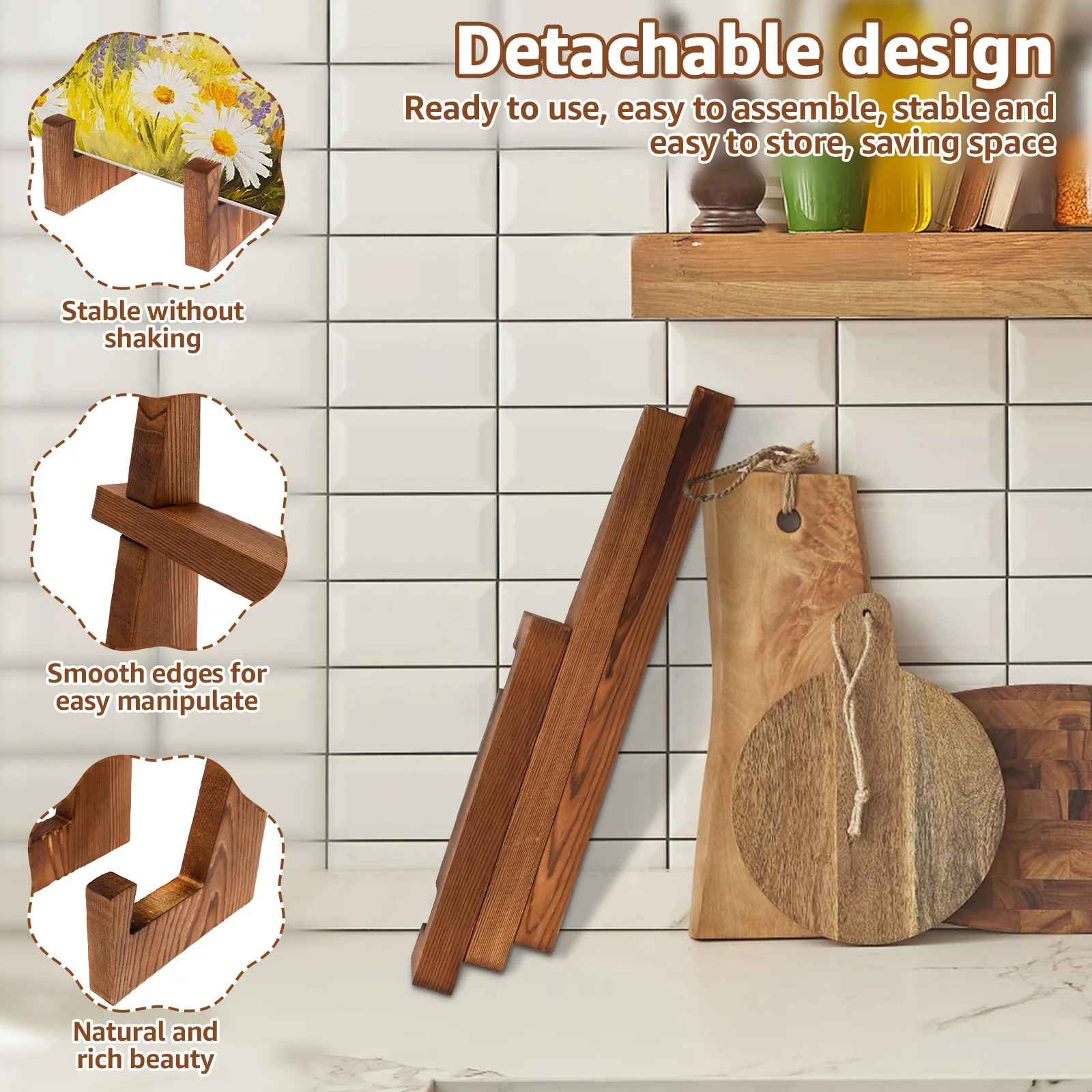 Tempat Piring Kayu, Rak Buku R - Desk Setup Photo ulasan dan harga