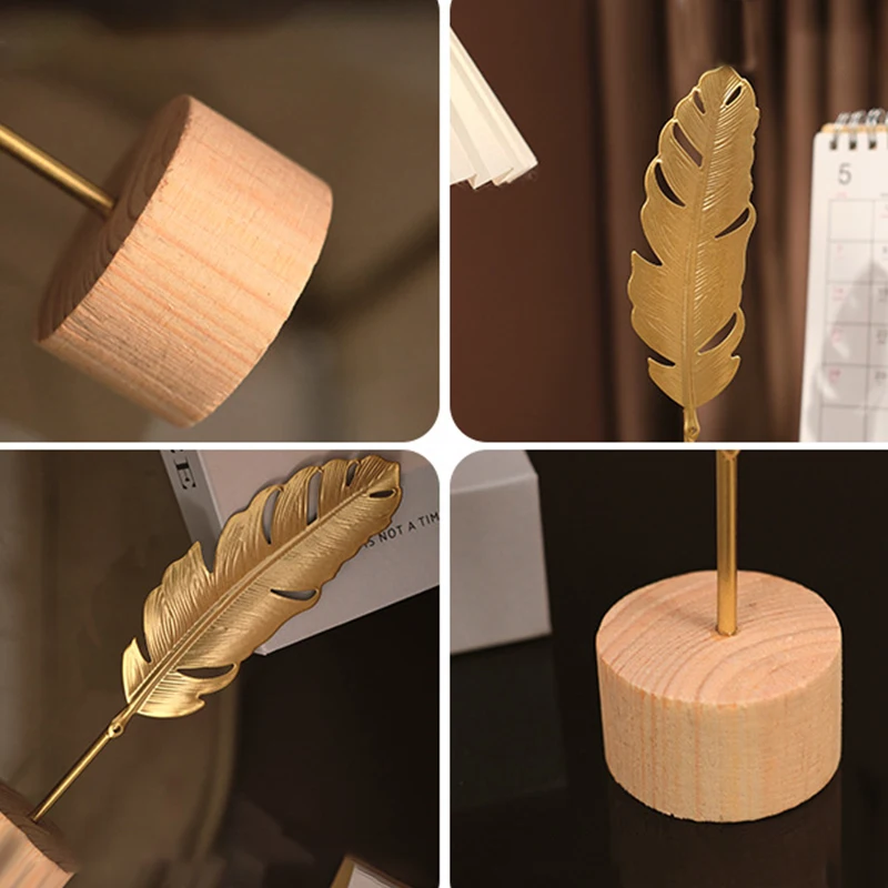 1 buah patung Model logam bulu - Desk Setup Photo ulasan dan harga