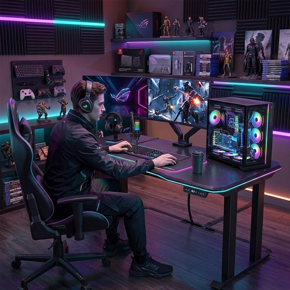 Meja Gaming Elektrik 4 Kaki de - Desk Setup Ergonomics ulasan dan harga