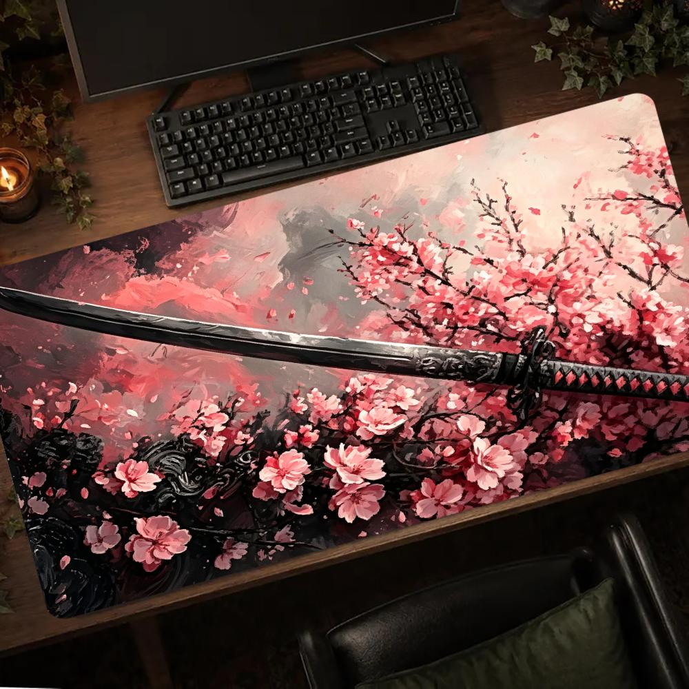 Alas Mouse Motif Bunga Sakura, - Desk Room Setup ulasan dan harga