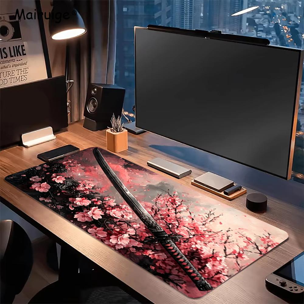 Alas Mouse Motif Bunga Sakura, - Desk Room Setup ulasan dan harga