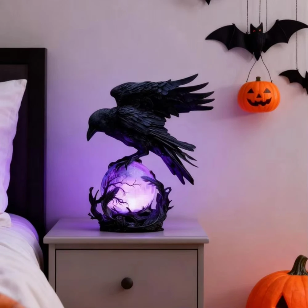 Lampu LED Gothic Raven Patung  - Desk Setup Dark ulasan dan harga