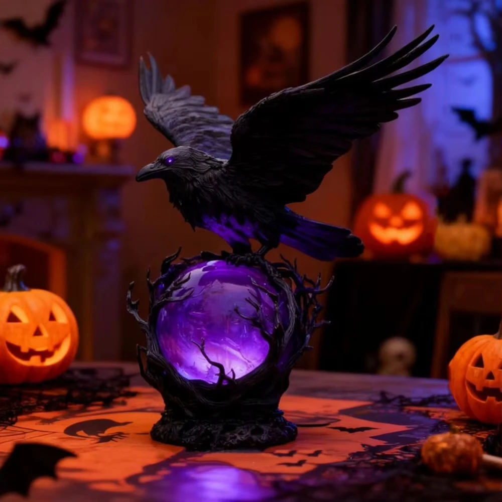 Lampu LED Gothic Raven Patung  - Desk Setup Dark ulasan dan harga