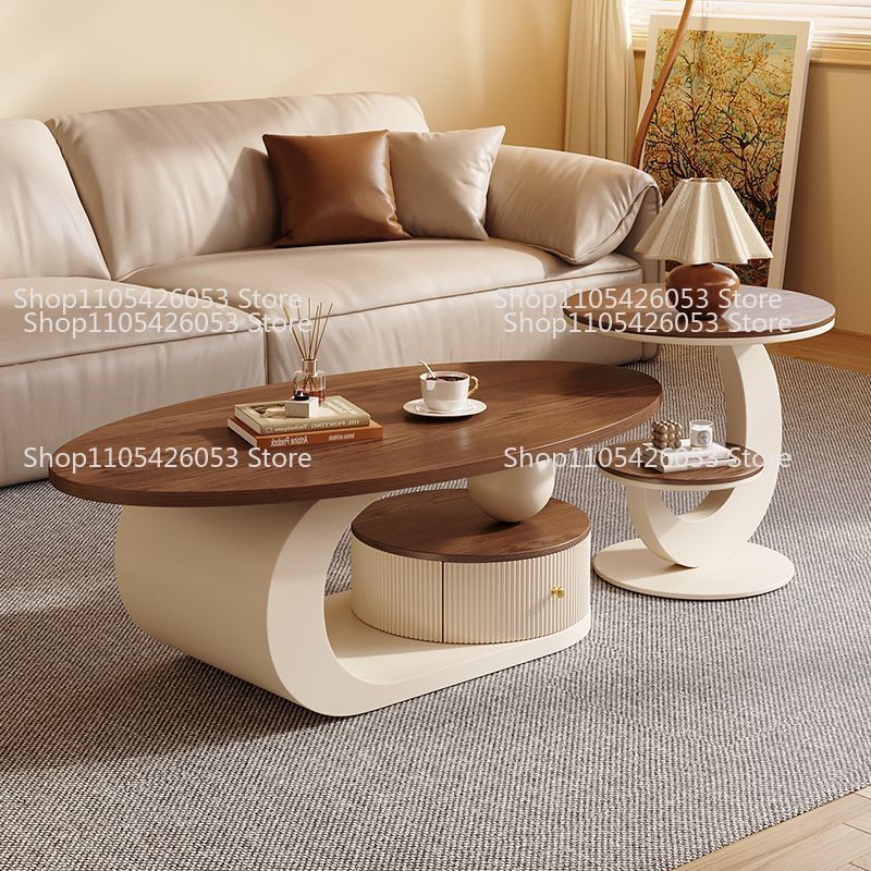 Meja kopi oval kayu walnut gay - Desk Setup Modern ulasan dan harga