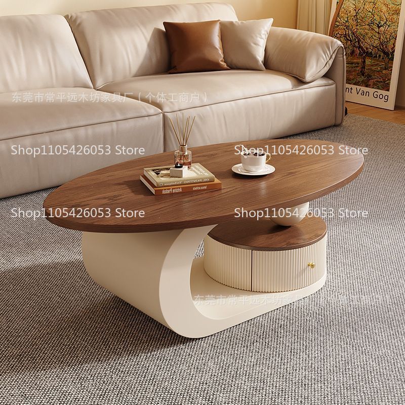 Meja kopi oval kayu walnut gay - Desk Setup Modern ulasan dan harga