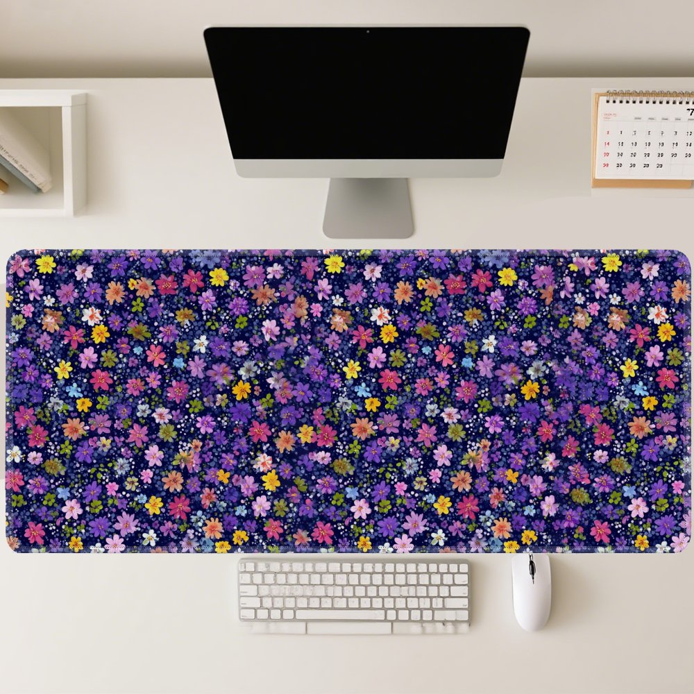 Alas Meja Bermotif Bunga Besar - Desk Setup Dark ulasan dan harga