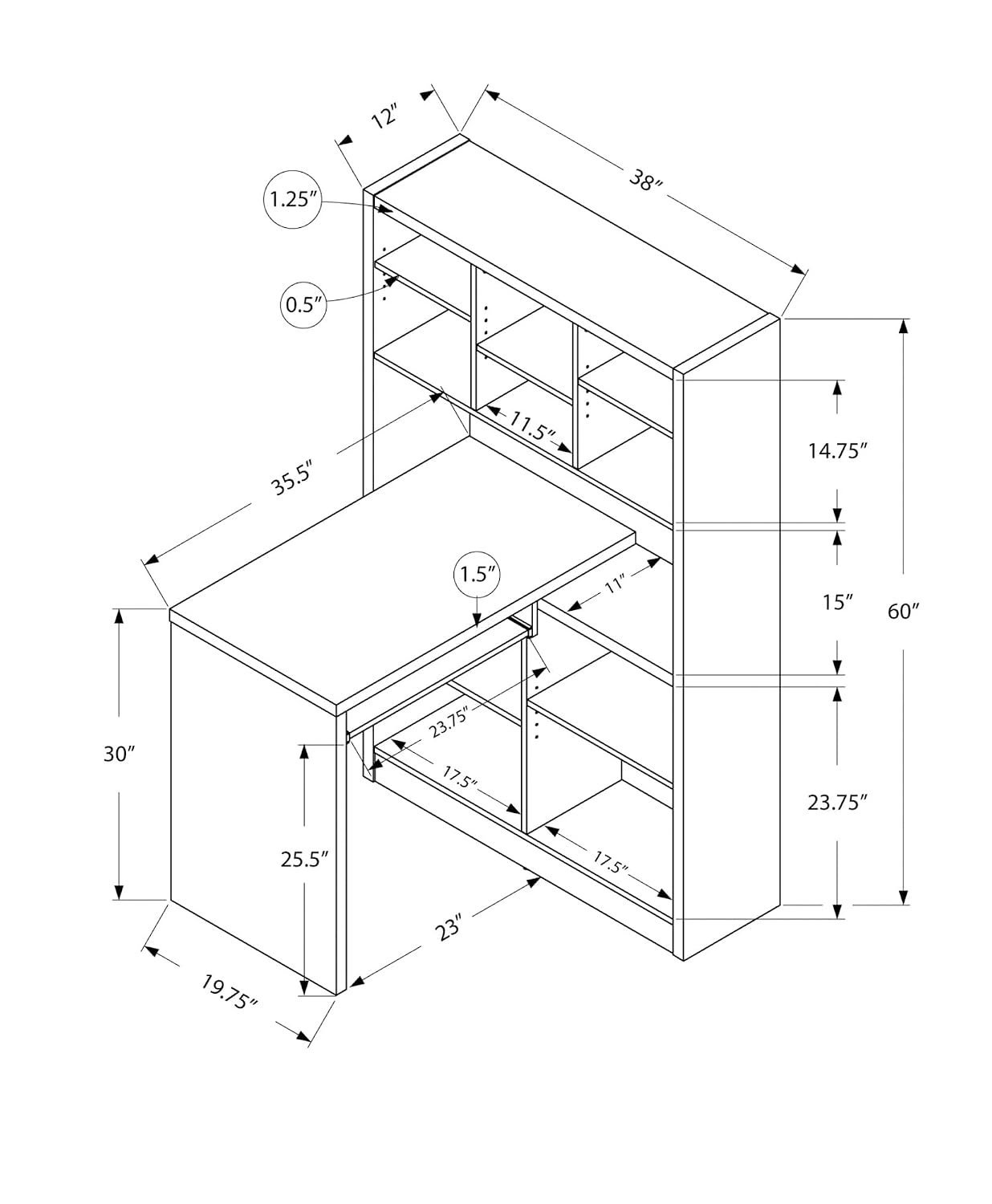 Meja Sudut dengan Rak yang Dap - Desk Setup Dark ulasan dan harga