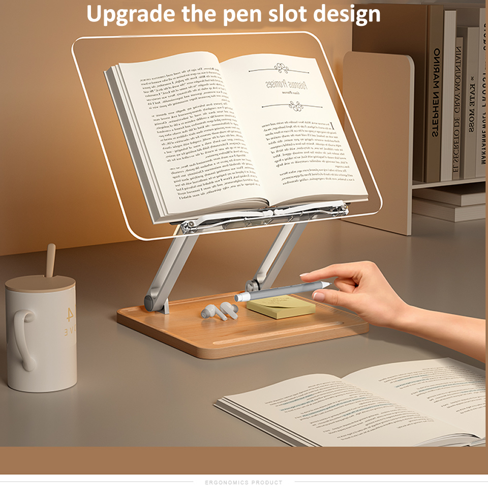 Stand Baca Kayu dengan Lampu A - Desk Setup Pink ulasan dan harga