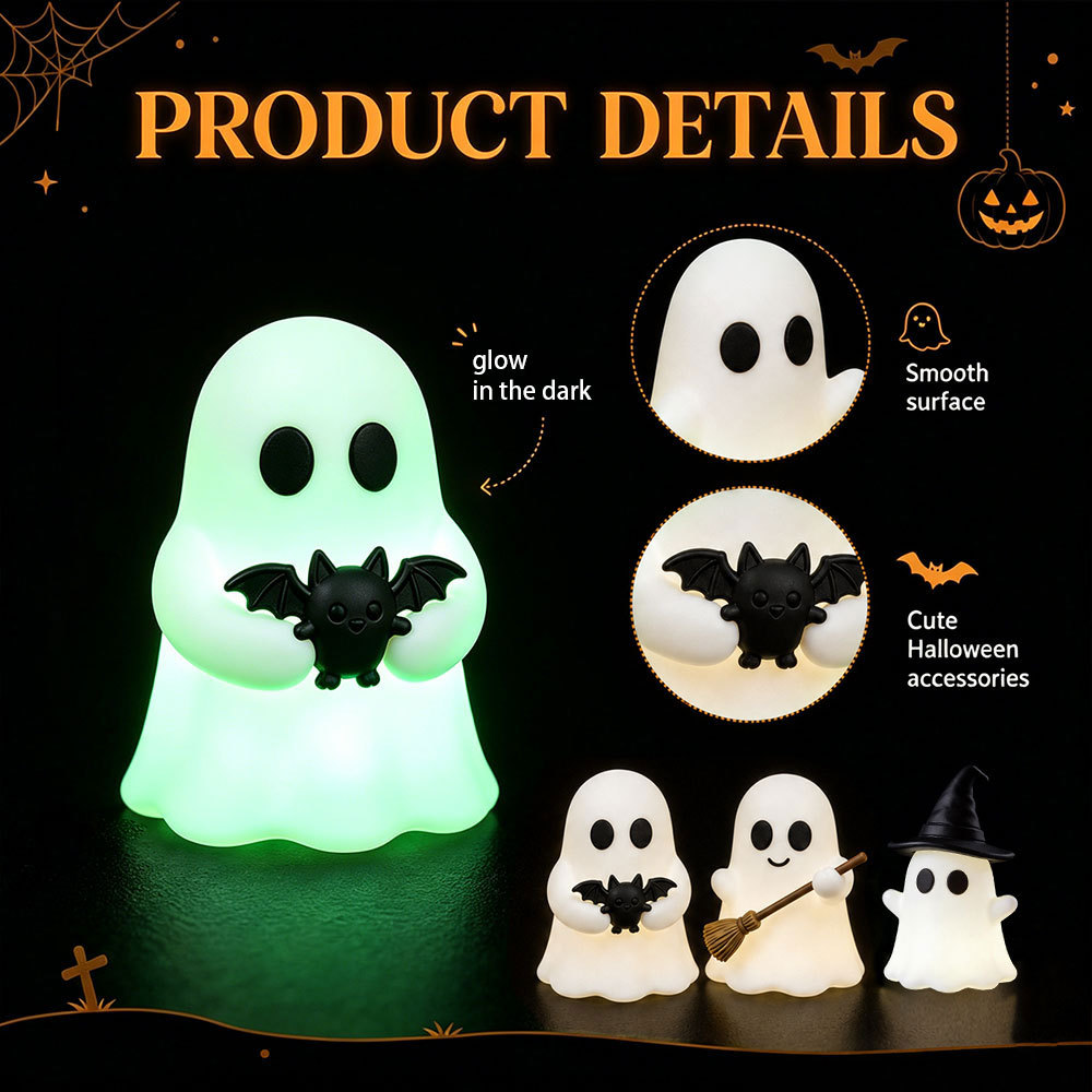 Patung Hantu Mini Bercahaya Ha - Desk Setup Dark ulasan dan harga