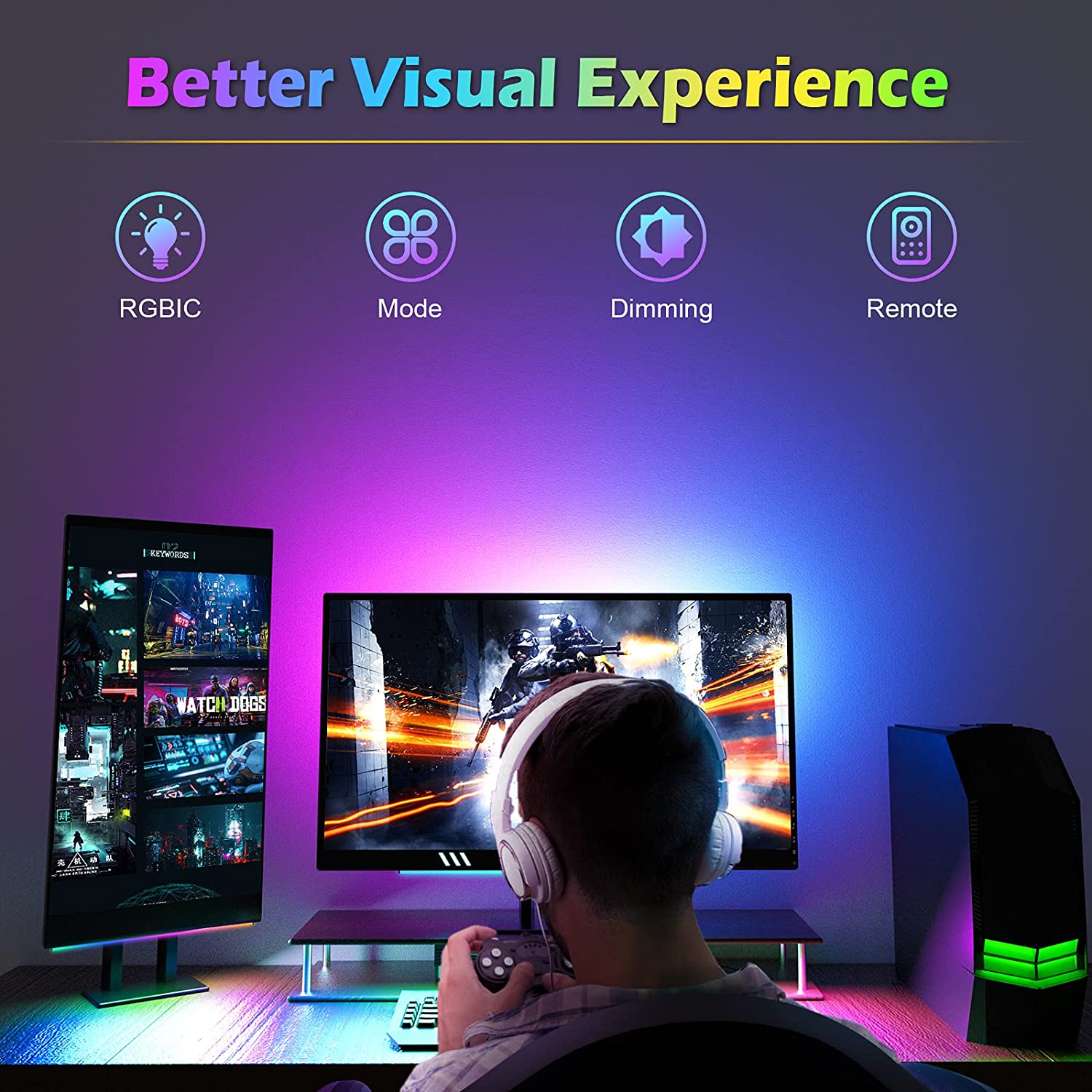 Lampu LED dekorasi ruang Game, - Desk Room Setup ulasan dan harga